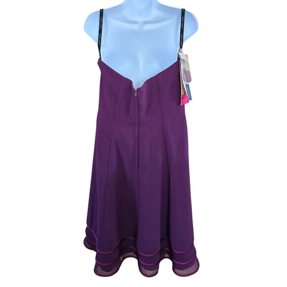 Purple Sleeveless Party Dress Layered Hem coquette whimsygoth elegant holiday - Picture 2 of 9